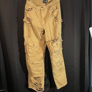 Fashion Nova Women's Tan Flare Jeans